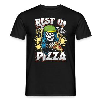 Rest in pizza - Männer T-Shirt - Schwarz - Vorne - AI Model Male 178 light (178cm)