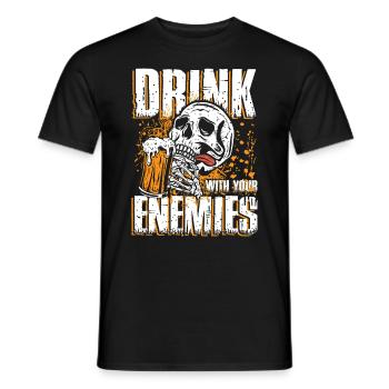 Drink with your enemies - Men's T-Shirt - black - Front - AI Model Male 178 light (178cm)