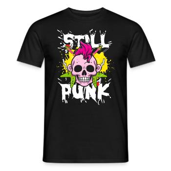 Immer noch Punk | Anti-Establishment-Schädel - Männer T-Shirt - Schwarz - Vorne - AI Model Male 178 light (178cm)
