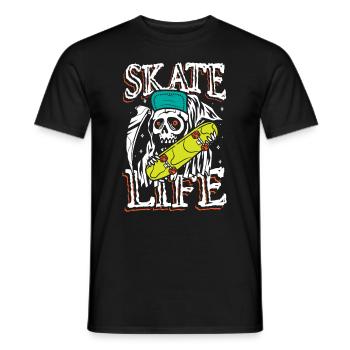 La vie de skate | Crâne punk roulant - T-shirt homme - noir - Devant - AI Model Male 178 light (178cm)