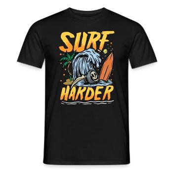 Härter surfen | Sun & Chill Beach Totenkopf - Männer T-Shirt - Schwarz - Vorne - AI Model Male 178 light (178cm)