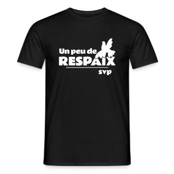 UN PEU DE RESPAIX SVP ! (PAIX, GUERRE) - T-shirt homme - noir - Devant - AI Model Male 178 light (178cm)