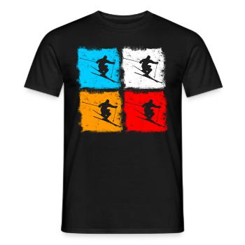 Ski cooles sylisches ausgefallenes - Männer T-Shirt - Schwarz - Vorne - AI Model Male 178 light (178cm)