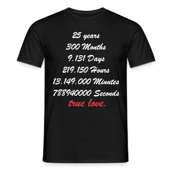 Chemise anniversaire de mariage en argent 25 ans mariés - T-shirt homme - noir - Devant - AI Model Male 178 light (178cm)