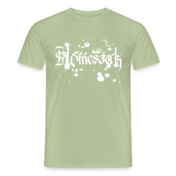 Kalligrafie Edition: Homesick (weiß/fleckig) - Männer T-Shirt - Sage - Vorne - AI Model Male 178 light (178cm)