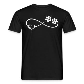 Dog paw with heart - Men's T-Shirt - black - Front - AI Model Male 178 light (178cm)