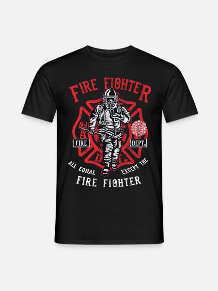 EXCEPT THE FIRE FIGHTER - Feuerwehrmann Shirt - T-shirt herr - svart