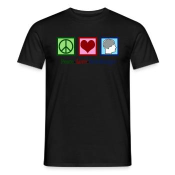 Peace Love Psychology - Men's T-Shirt - black - Front - AI Model Male 178 light (178cm)