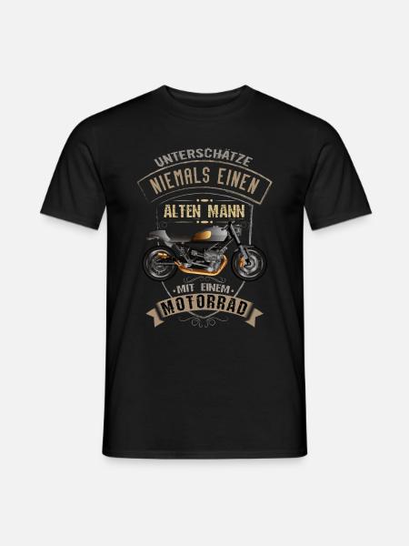 Alter Mann Motorrad cooler Motorradfahrer Spruch - Männer T-Shirt - Schwarz