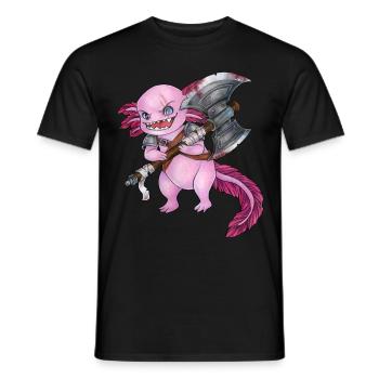 Lustiges Axolotl mit Axt Barbar Krieger Geschenk - Männer T-Shirt - Schwarz - Vorne - AI Model Male 178 light (178cm)