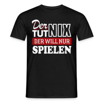 Der tut nix der will nur spielen - Spruch - Männer T-Shirt - Schwarz - Vorne - AI Model Male 178 light (178cm)