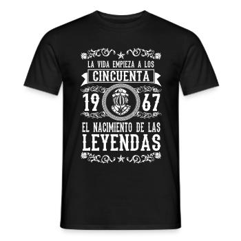 1967 - 50 años - Leyendas - 2017 - Men's T-Shirt - black - Front - AI Model Male 178 light (178cm)