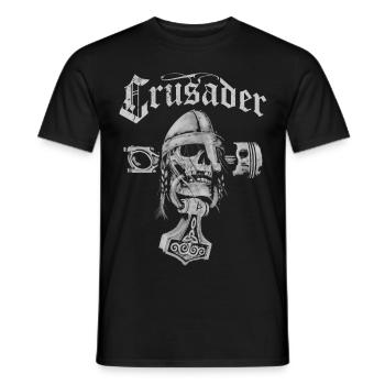 Crusader Viking Tête de mort - T-shirt homme - noir - Devant - AI Model Male 178 light (178cm)