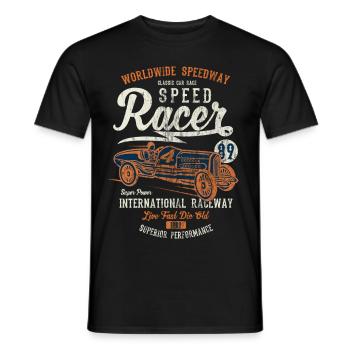SPEEDWAY RACER - cadeau shirt Vintage Car Auto - T-shirt homme - noir - Devant - AI Model Male 178 light (178cm)