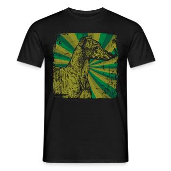 Windhund - Männer T-Shirt - Schwarz - Vorne - AI Model Male 178 light (178cm)