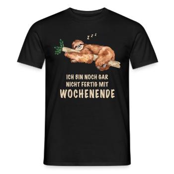 Wochenende Faultier Lustige Sprüche Humor - Männer T-Shirt - Schwarz - Vorne - AI Model Male 178 light (178cm)