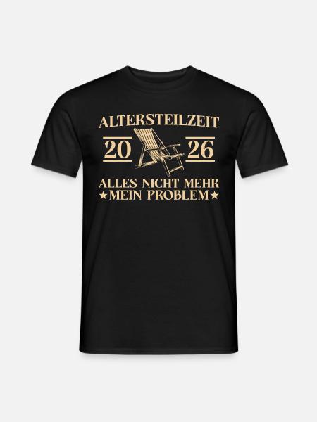 Altersteilzeit 2026 Ruhestand Liegestuhl Frührente - Männer T-Shirt - Schwarz