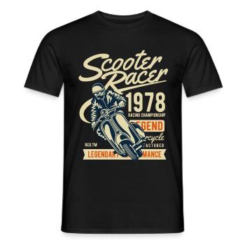 1978 ROLLER RACER - Moped Scooter Shirt Motif - Men's T-Shirt - black - Front - AI Model Male 178 light (178cm)