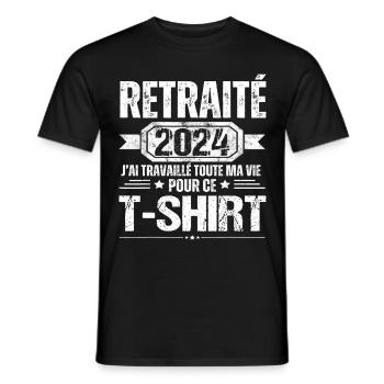 Retraité 2024 humour retraite cadeau pour retraité - T-shirt homme - noir - Devant - AI Model Male 178 light (178cm)