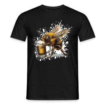 Bee Beer Funny - Men's T-Shirt - black - Front - AI Model Male 178 light (178cm)