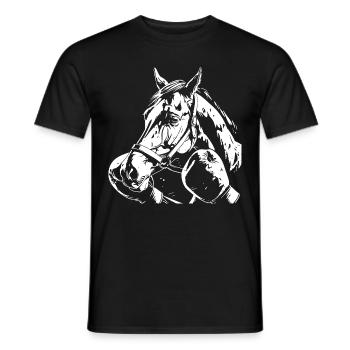Cheval Boxe Combattant MMA - T-shirt homme - noir - Devant - AI Model Male 178 light (178cm)