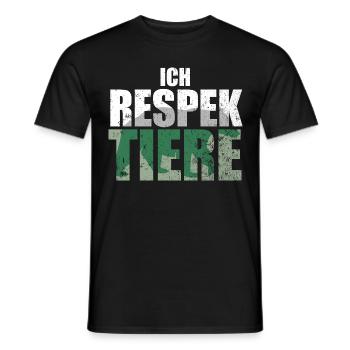 Ich Respektiere Tiere Tierschutz Bär Jagd - Männer T-Shirt - Schwarz - Vorne - AI Model Male 178 light (178cm)