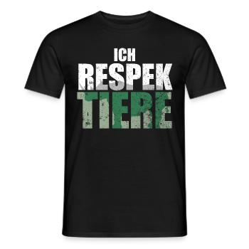 Ich Respektiere Tiere Tierschutz Nashorn Jagd - Männer T-Shirt - Schwarz - Vorne - AI Model Male 178 light (178cm)