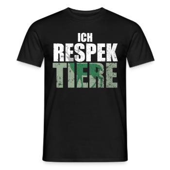 Ich Respektiere Tiere Tierschutz Hirsch Jagd - Männer T-Shirt - Schwarz - Vorne - AI Model Male 178 light (178cm)