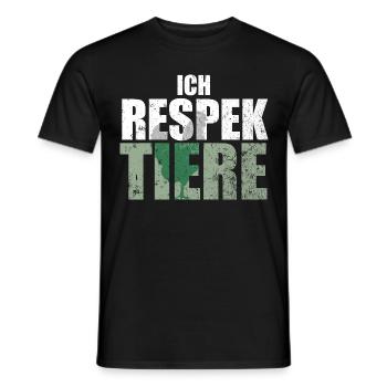 Ich Respektiere Tiere Tierschutz Huhn Vegan - Männer T-Shirt - Schwarz - Vorne - AI Model Male 178 light (178cm)