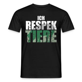 Ich Respektiere Tiere Tierschutz Schwein Vegan - Männer T-Shirt - Schwarz - Vorne - AI Model Male 178 light (178cm)