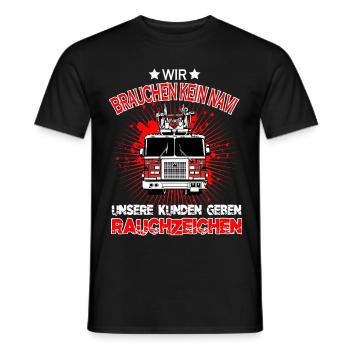 Firefighter volunteer firefighter gift - Men's T-Shirt - black - Front - AI Model Male 178 light (178cm)