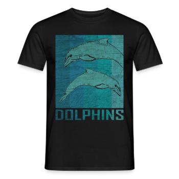 Dolphin dolphin marine animal sea gift - Men's T-Shirt - black - Front - AI Model Male 178 light (178cm)