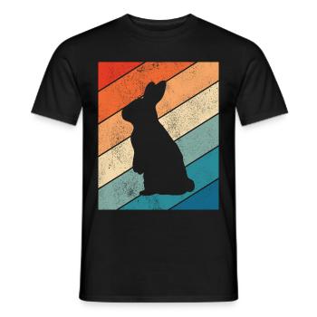 Rabbit Easter Retro Gift - Men's T-Shirt - black - Front - AI Model Male 178 light (178cm)
