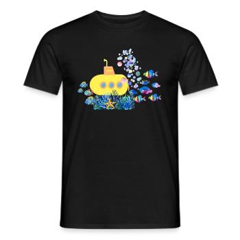 u-boot,boot,submarine,meer,fische,krebs,seestern - Männer T-Shirt - Schwarz - Vorne - AI Model Male 178 light (178cm)