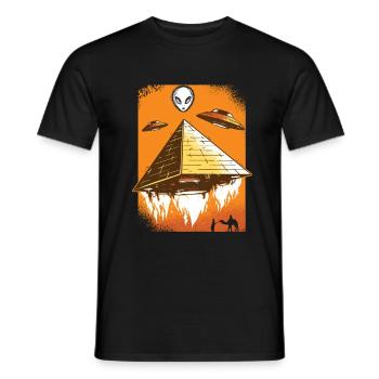 Alien Pyramide Ufo Ägypten Geschenk - Männer T-Shirt - Schwarz - Vorne - AI Model Male 178 light (178cm)