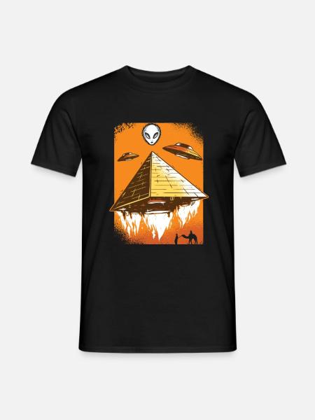 Alien Pyramid Ufo Egypt Gift - Men's T-Shirt - black