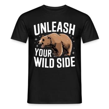 Bear Grizzly Bear Brown Bear Bear - Men's T-Shirt - black - Front - AI Model Male 178 light (178cm)