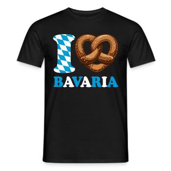 J’aime le bretzel de Bavière - Coeur - Dire - T-shirt homme - noir - Devant - AI Model Male 178 light (178cm)