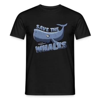 Save the Whales -Animal Protection-Protection-Environmental - Men's T-Shirt - black - Front - AI Model Male 178 light (178cm)