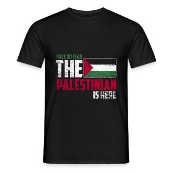 N'ayez pas peur que le Palestinien soit là - T-shirt homme - noir - Devant - AI Model Male 178 light (178cm)