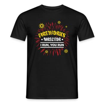 Feu d'artifice pyrotechnie pyrotechnique - T-shirt homme - noir - Devant - AI Model Male 178 light (178cm)