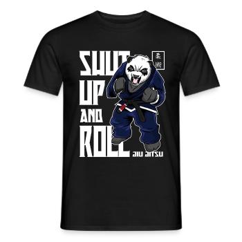 Angry BJJ Panda - chemise brésilienne de Jiu Jitsu de BJJ - T-shirt homme - noir - Devant - AI Model Male 178 light (178cm)