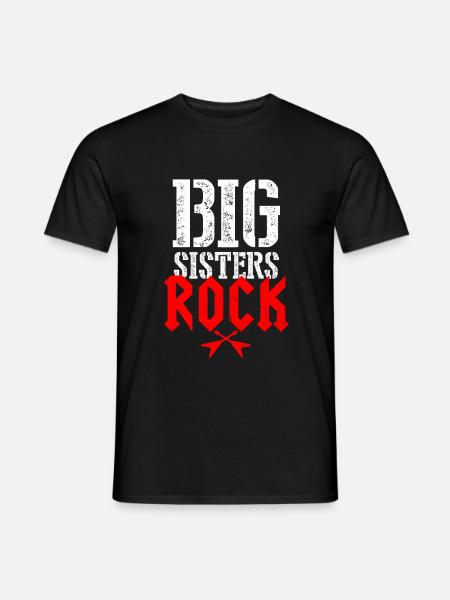 Große Schwestern Rocken - Gitarre Geschenk - Mænd T-shirt - sort
