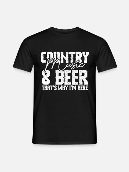 Country Musik und Bier - Männer T-Shirt - Schwarz