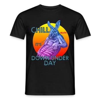 Chill, es ist Down Under Tag - Männer T-Shirt - Schwarz - Vorne - AI Model Male 178 light (178cm)