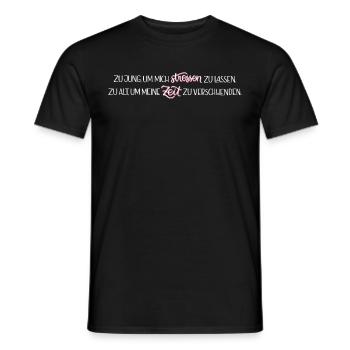 Zu Jung - Männer T-Shirt - Schwarz - Vorne - AI Model Male 178 light (178cm)