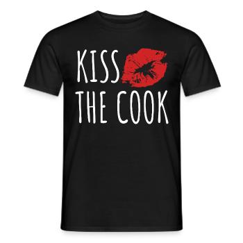 Kiss the cook - kochen - Spruch - Men's T-Shirt - black - Front - AI Model Male 178 light (178cm)