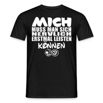 Mich muss man sich nervlich erstmal leisten können - Männer T-Shirt - Schwarz - Vorne - AI Model Male 178 light (178cm)