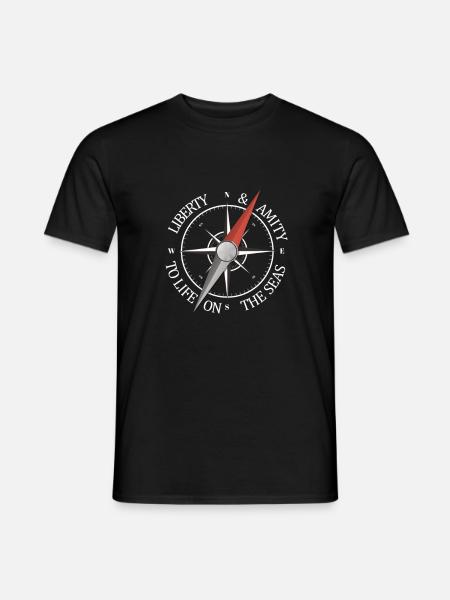 Windrose Kompass Kapitän - Männer T-Shirt - Schwarz
