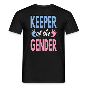 Gender Reveal Keeper of the Gender Pregnancy - Men's T-Shirt - black - Front - AI Model Male 178 light (178cm)